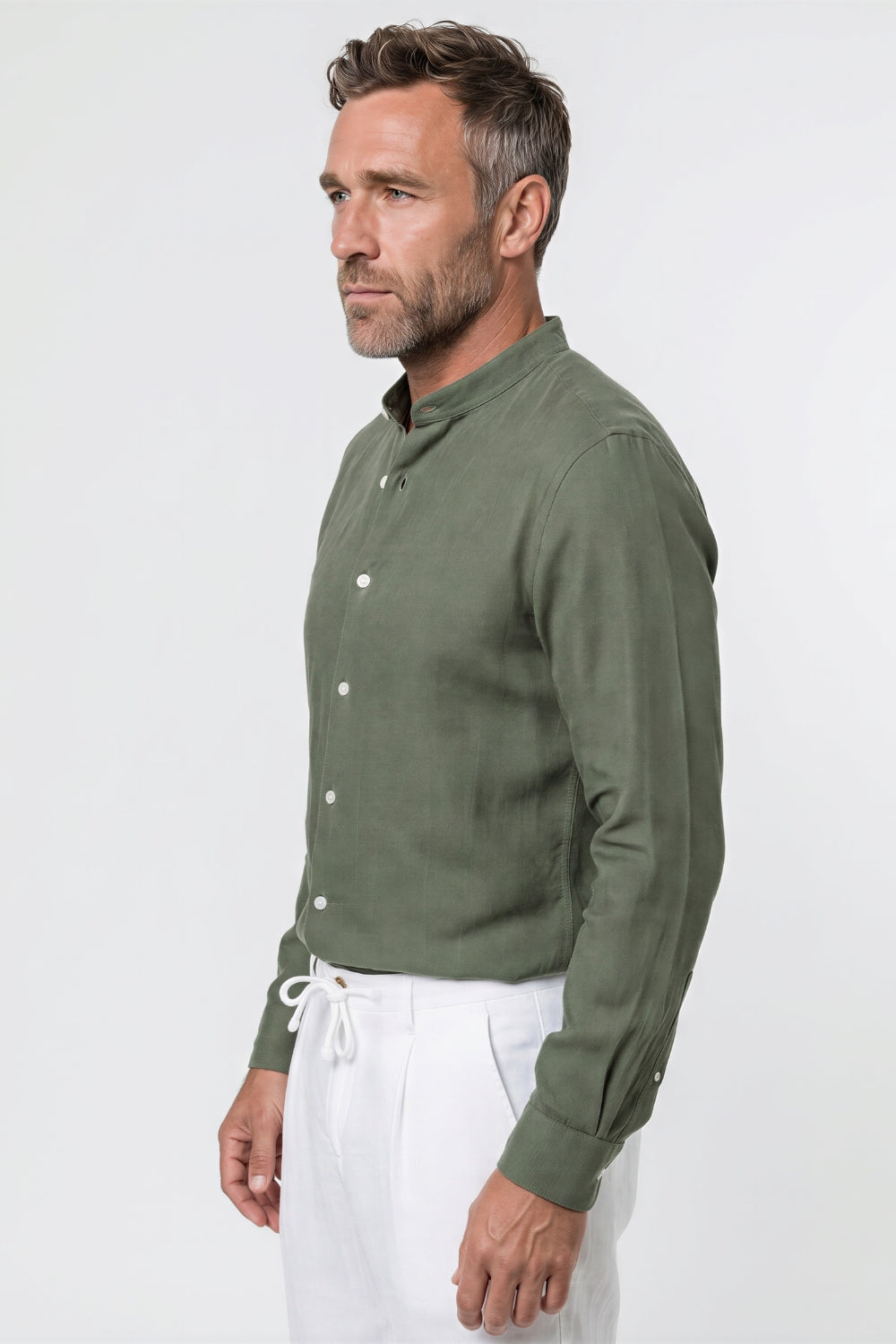 CAMICIA LINO COLLO KOREANA - CUSTOM - LAVATO