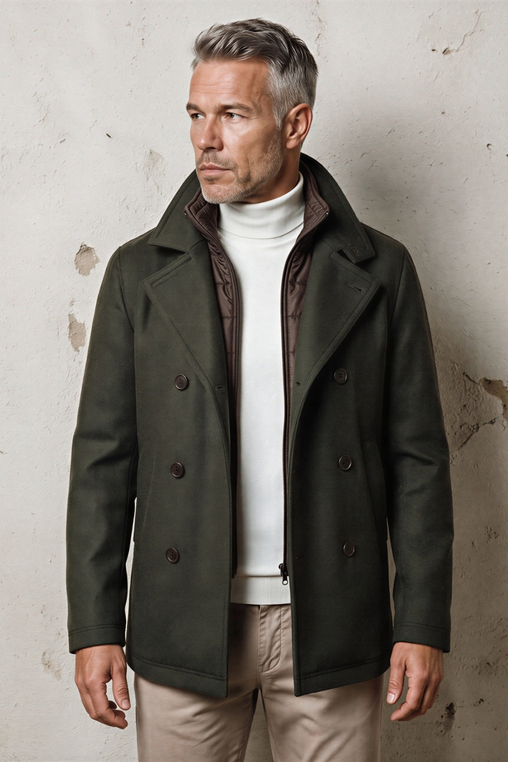 GIACCONE LANA-CASHMERE DOPPIO PETTO CON PETTORINA