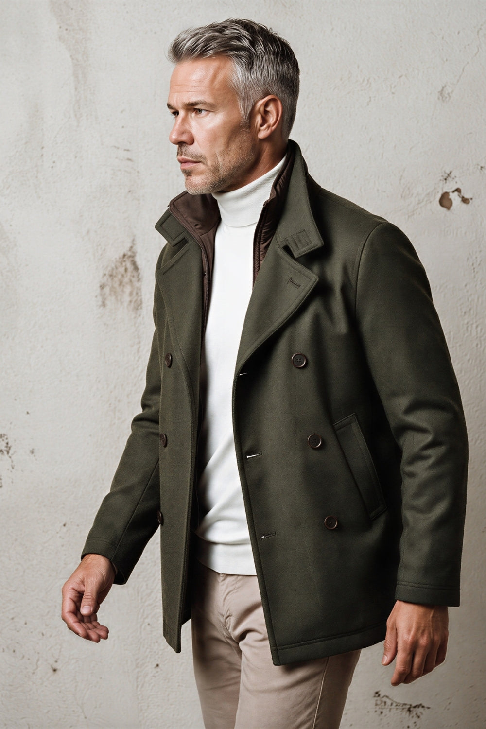 GIACCONE LANA-CASHMERE DOPPIO PETTO CON PETTORINA