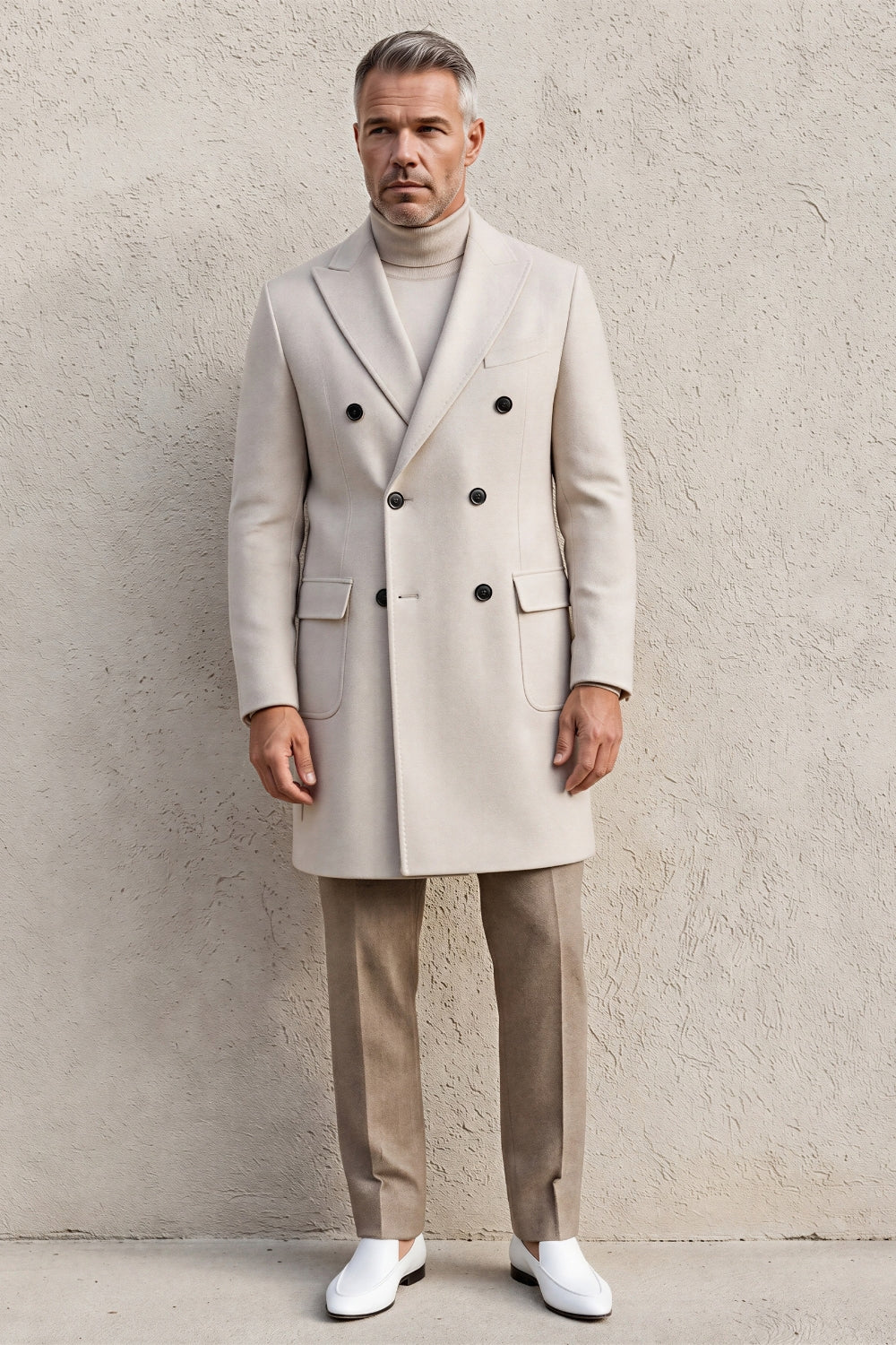 CAPPOTTO LANA E CASHMERE DOPPIO PETTO CON MARTINGALA