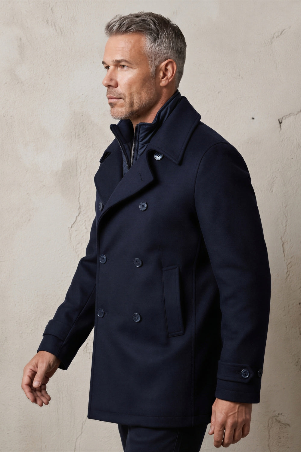 CAPPOTTO LANA E CASHMERE DOPPIO PETTO E PETTORINA