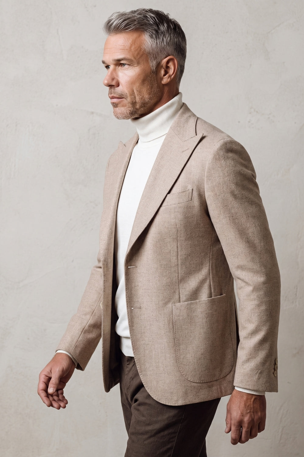 WOOL MIXED JACKET WITH SPEARHEAD