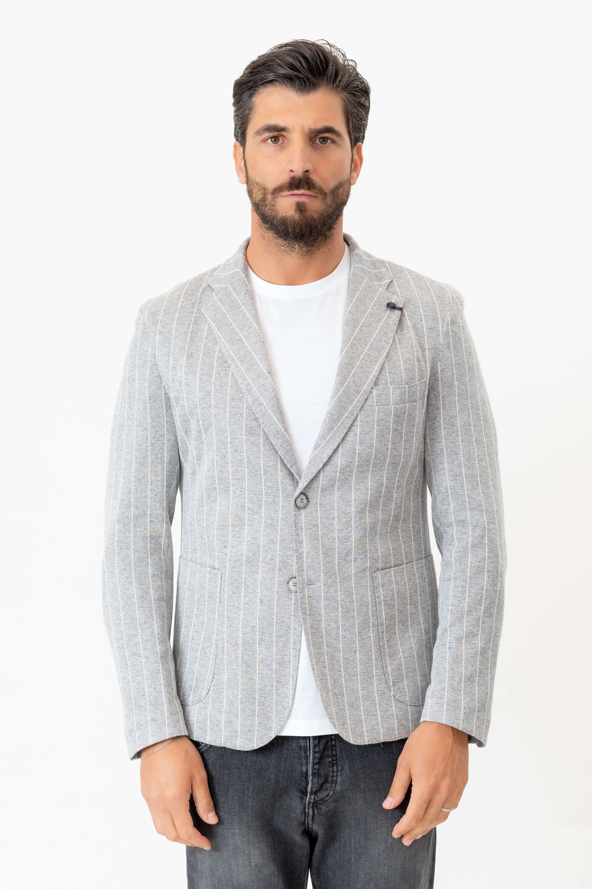 GIACCA SENZA SPALLINE JERSEY GESSATA MISTO COTONE