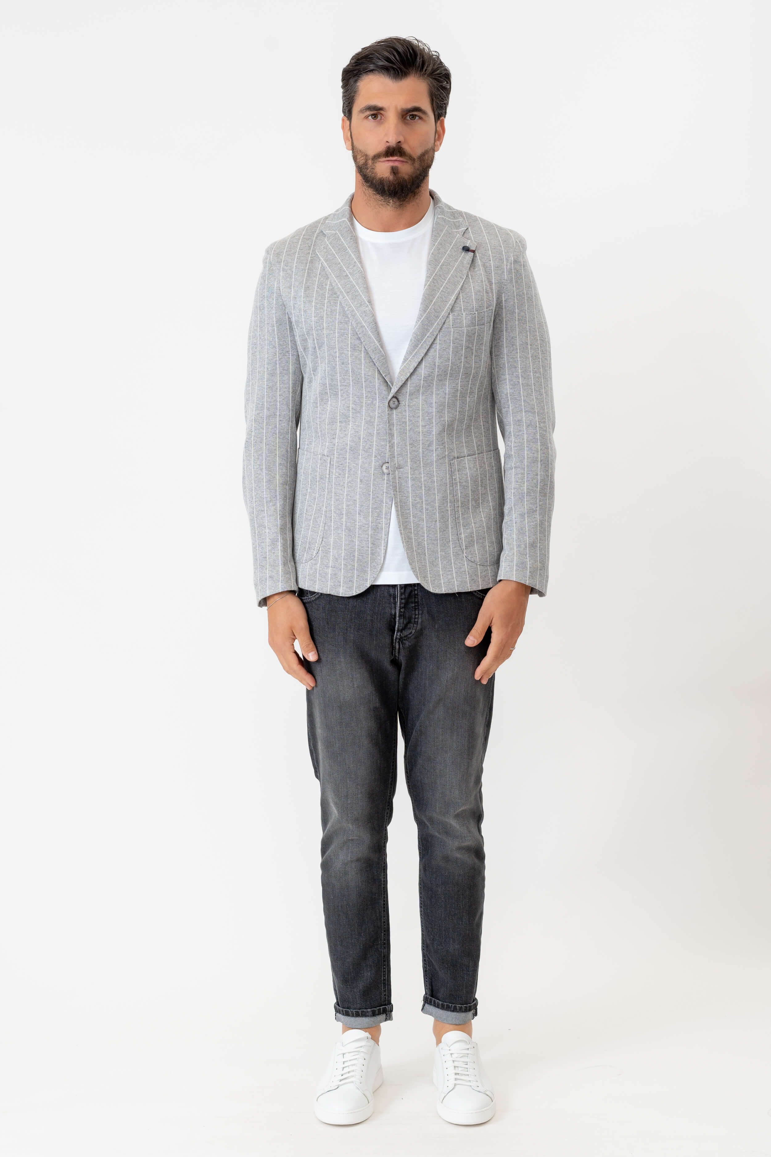 GIACCA SENZA SPALLINE JERSEY GESSATA MISTO COTONE