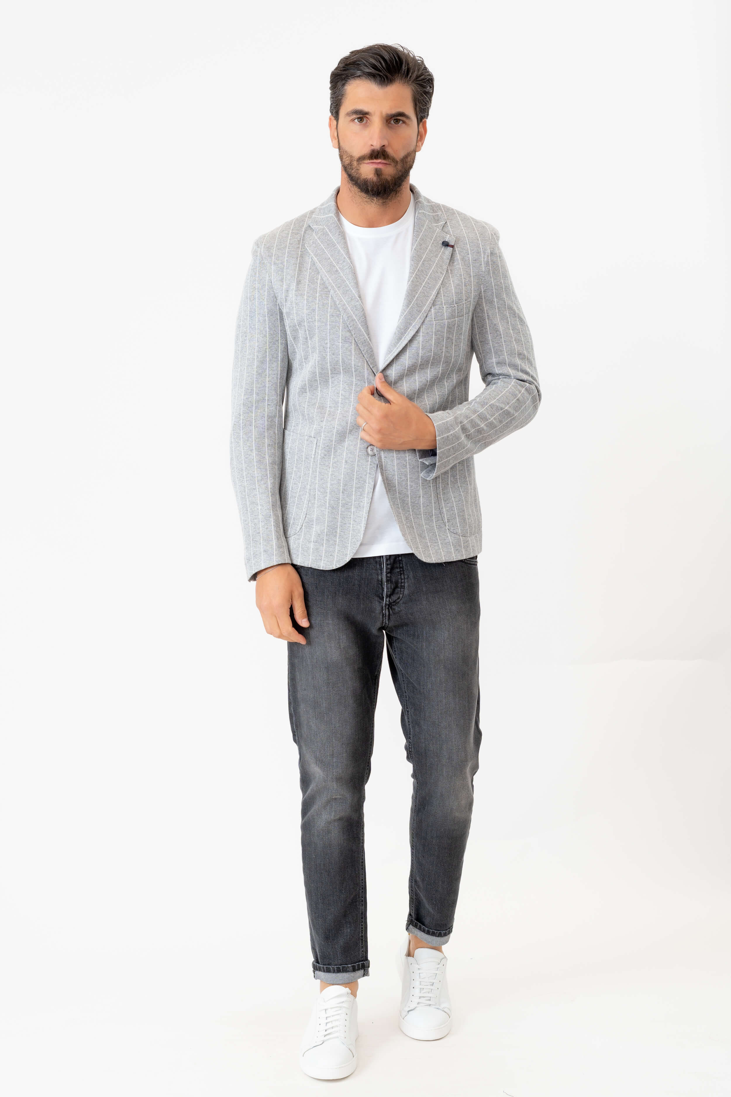 GIACCA SENZA SPALLINE JERSEY GESSATA MISTO COTONE