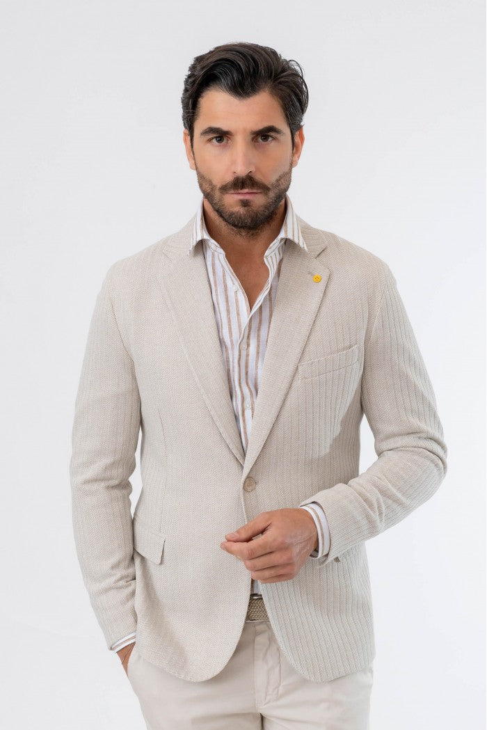 GIACCA MISTO COTONE LAVORATA