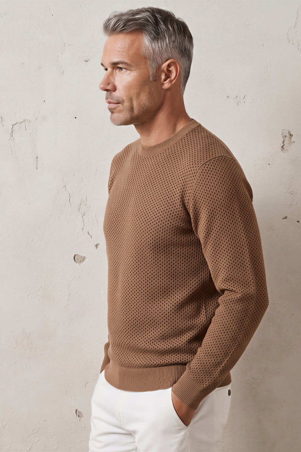 MAGLIA GIROCOLLO TRAFORATA