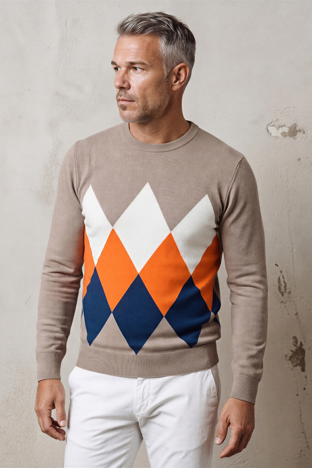 CREW NECK SWEATER WITH DIAMONDS