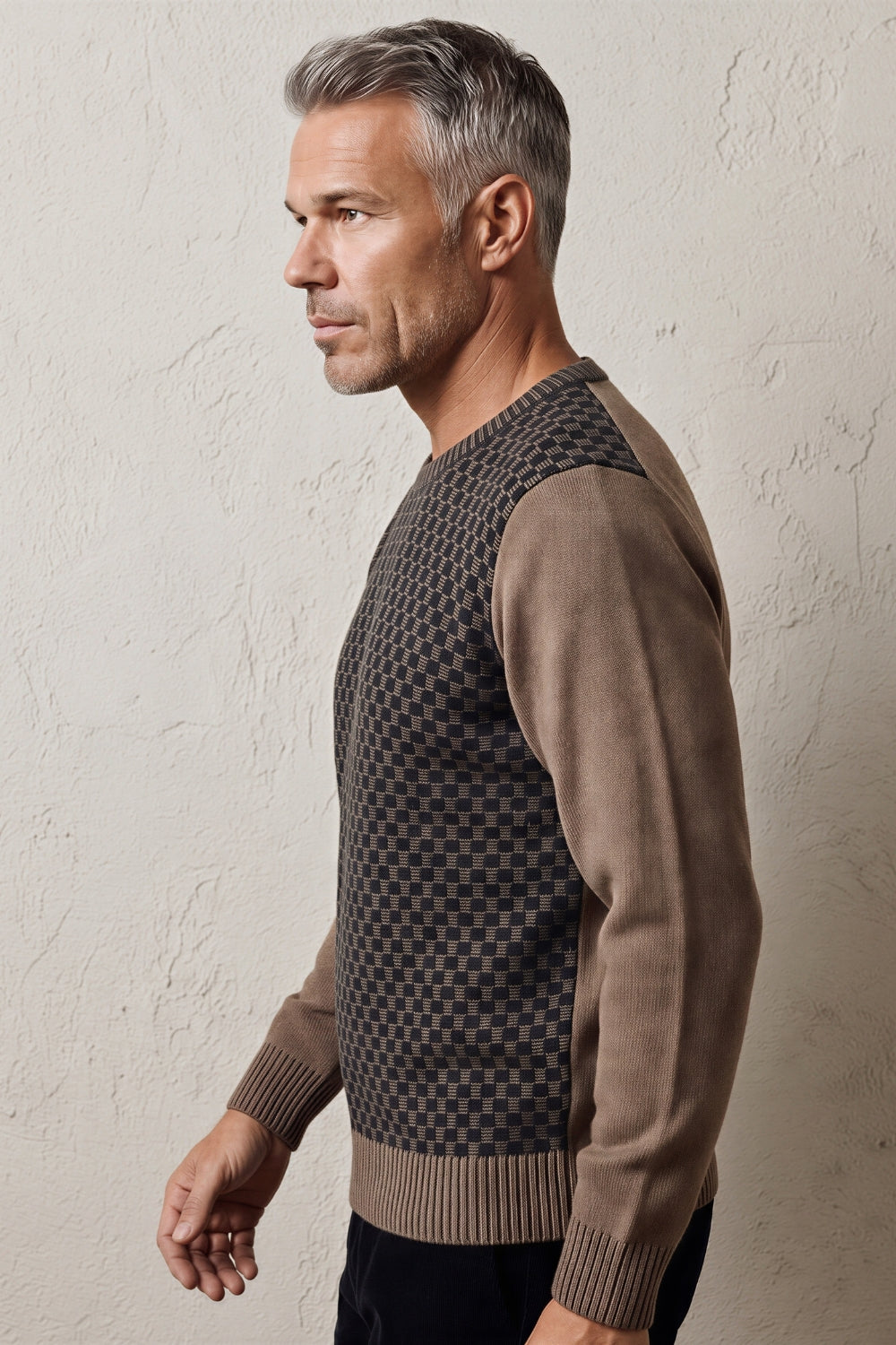 MAGLIA GIROCOLLO LAVORATA