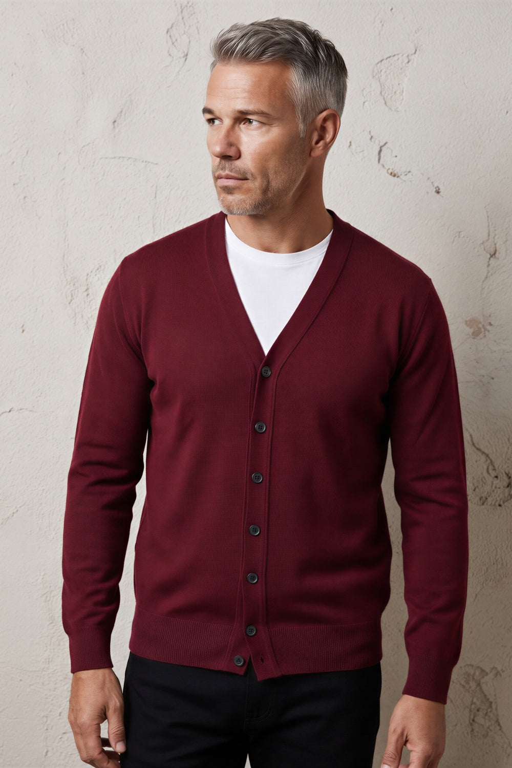 MAGLIA CARDIGAN BOTTONI 50/50 LANA FOLCO FILIVIVI