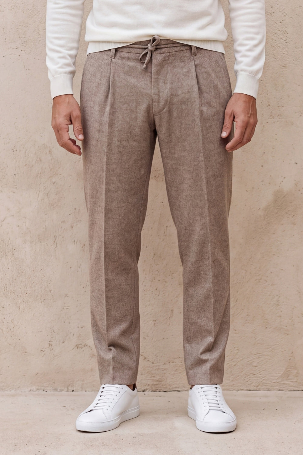 WOOL MIXED TROUSERS