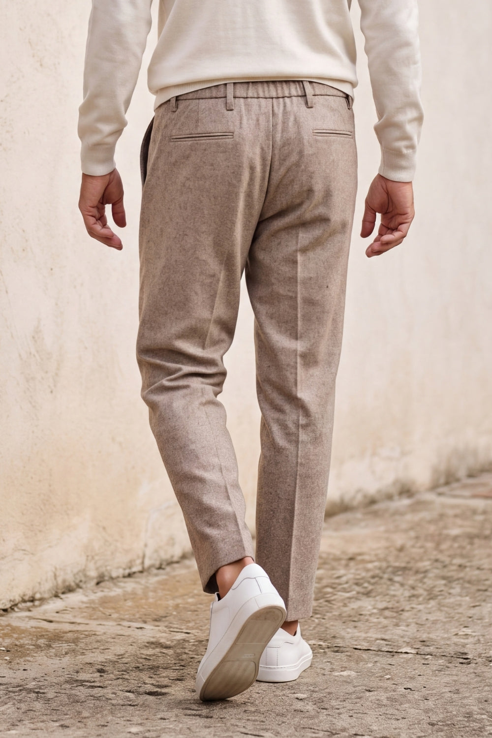 WOOL MIXED TROUSERS