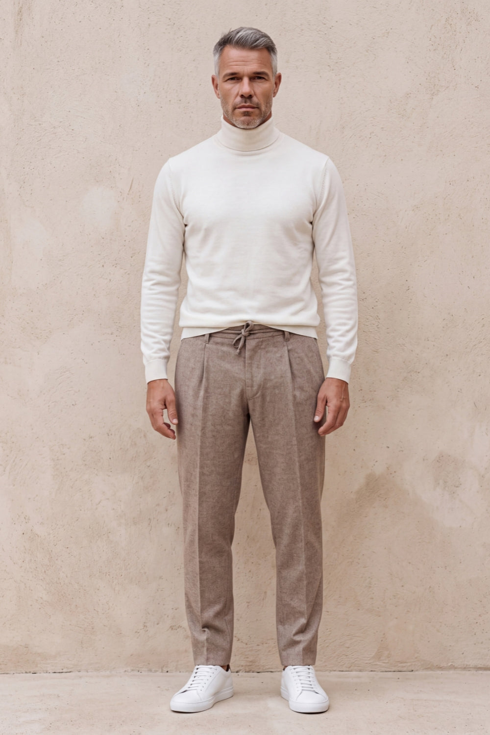 WOOL MIXED TROUSERS