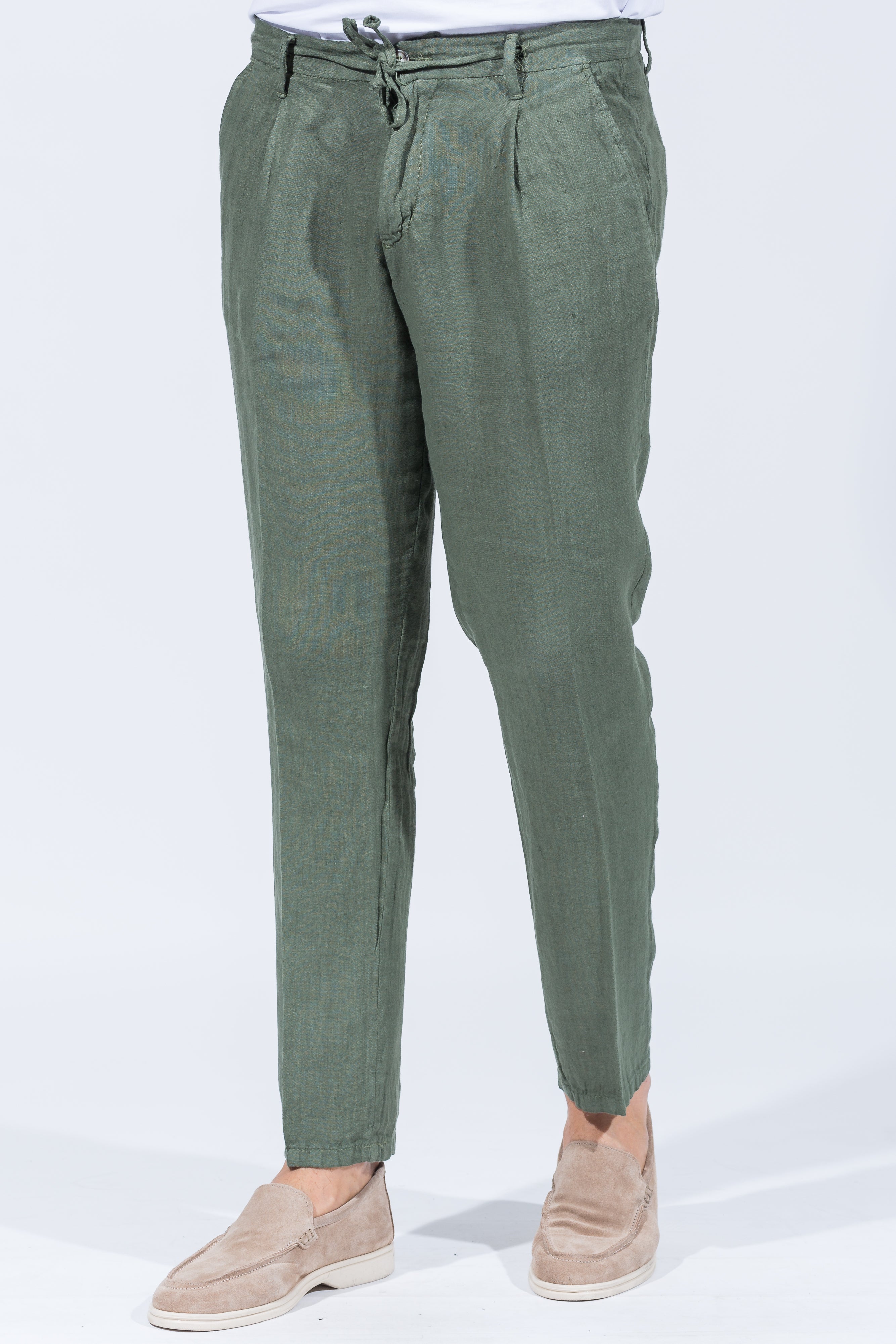 PANTALACCIO CON MOLLA IN LINO TINTO CAPO