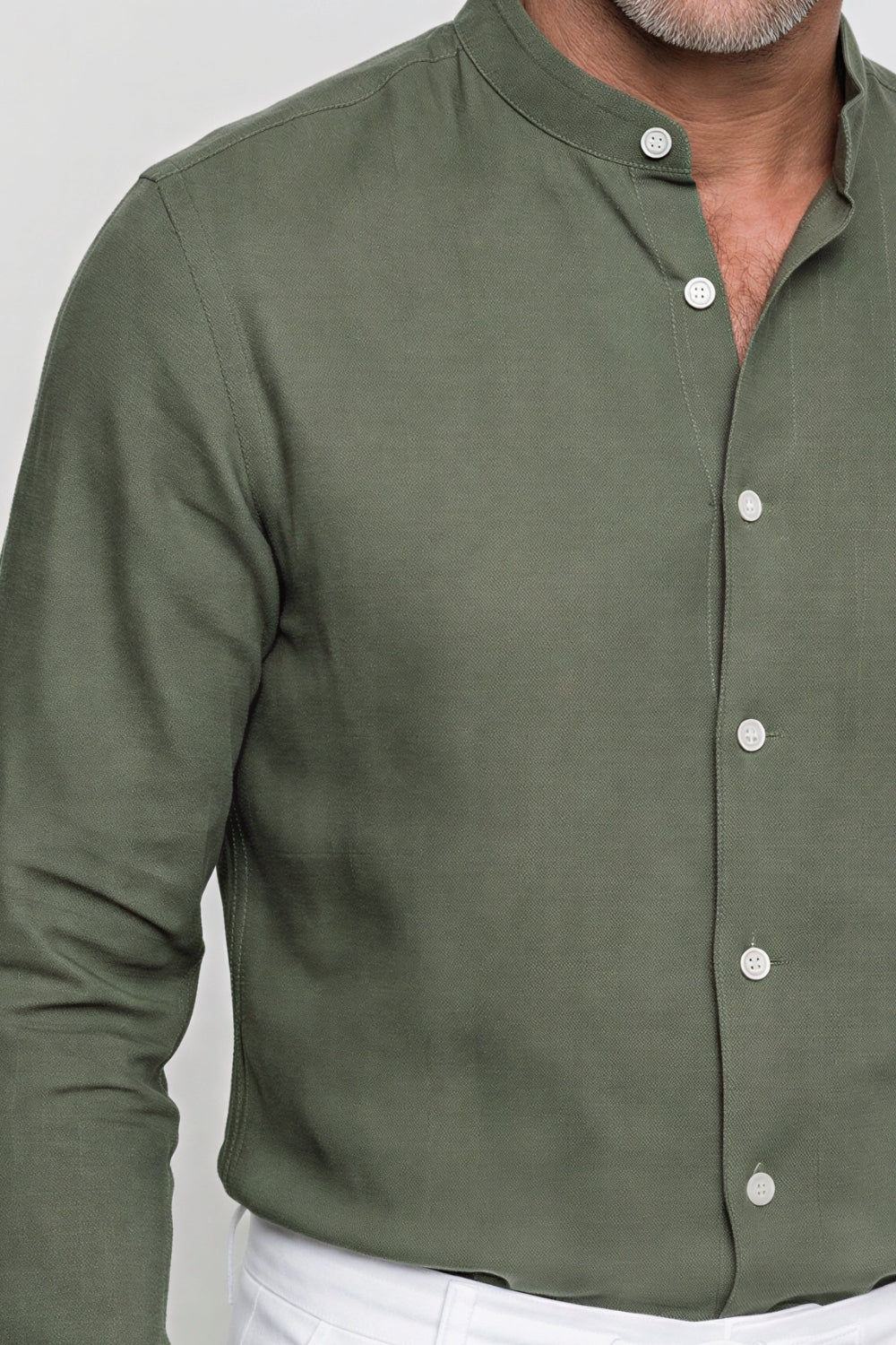 CAMICIA LINO COLLO KOREANA - CUSTOM - LAVATO