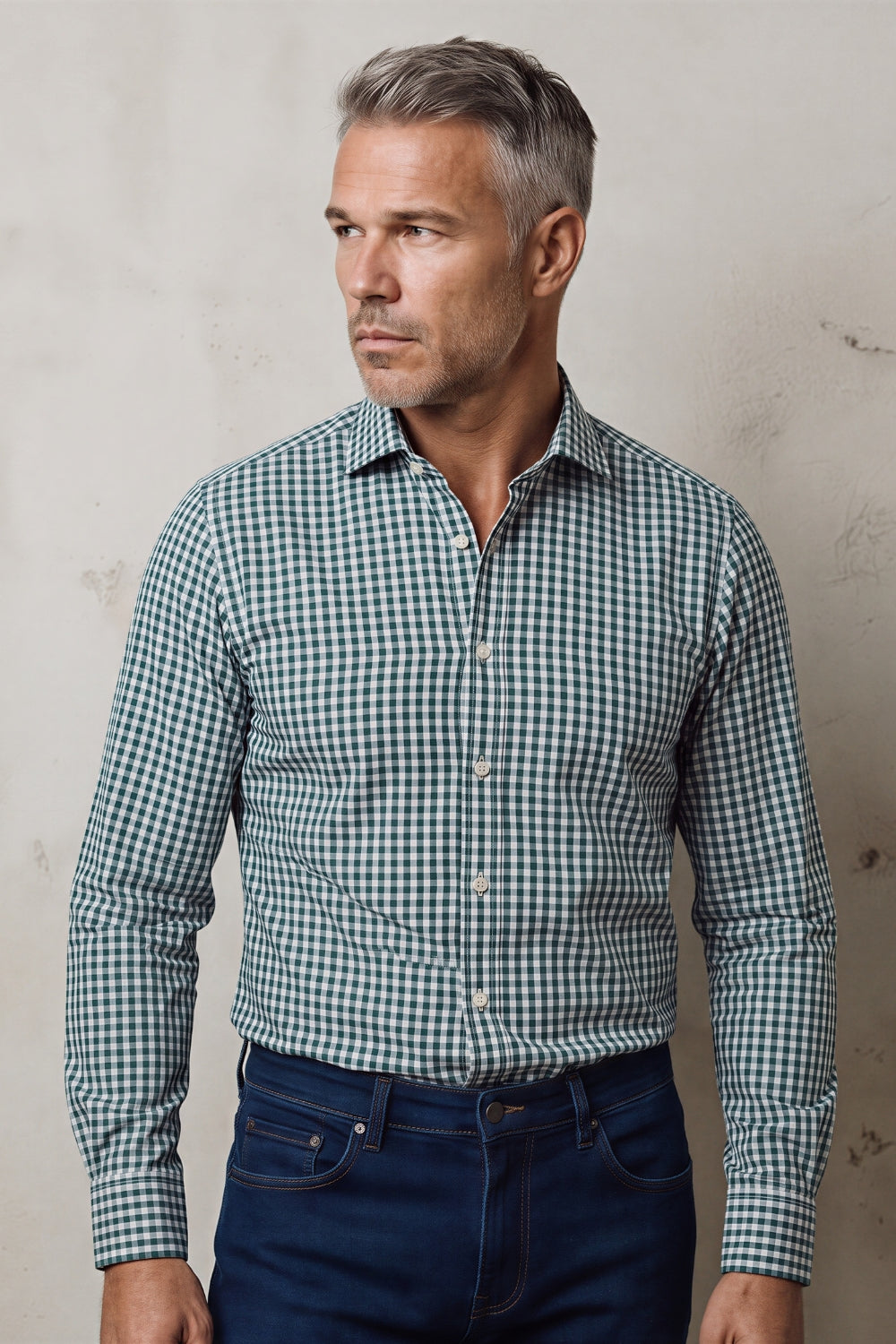 CAMICIA COLLO TRUZZI  A QUADRETTI CON RIPRESE
