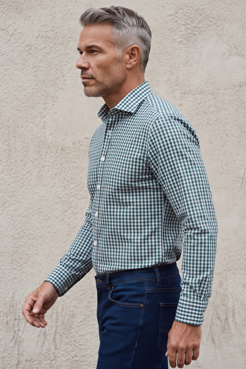 CAMICIA COLLO TRUZZI  A QUADRETTI CON RIPRESE