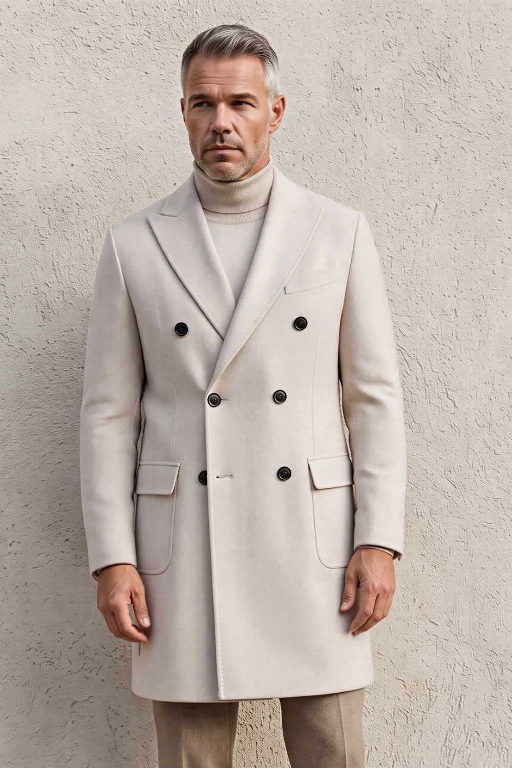 CAPPOTTO LANA E CASHMERE DOPPIO PETTO CON MARTINGALA