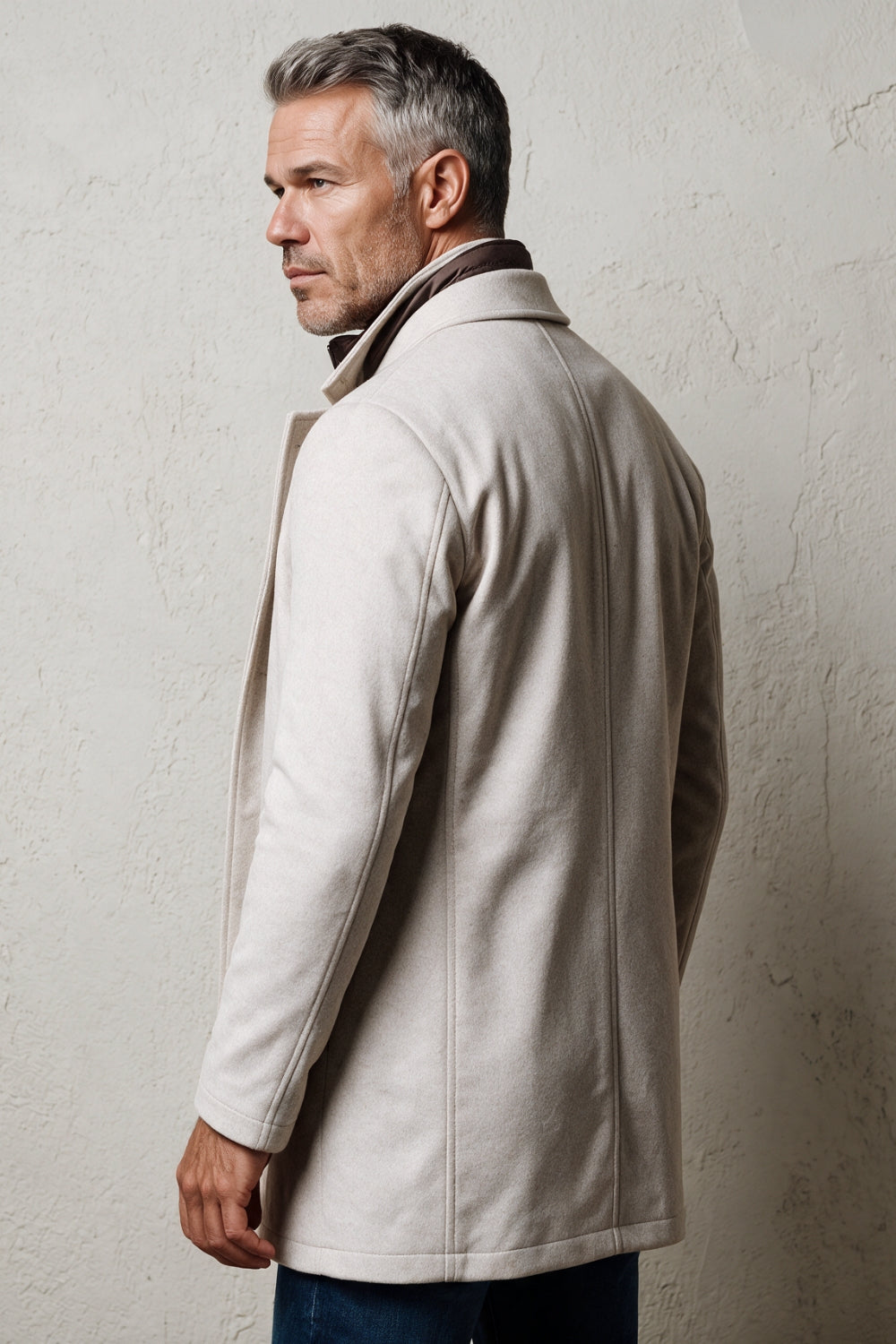 WOOL-CASHMERE COAT WITH DETACHABLE BIB