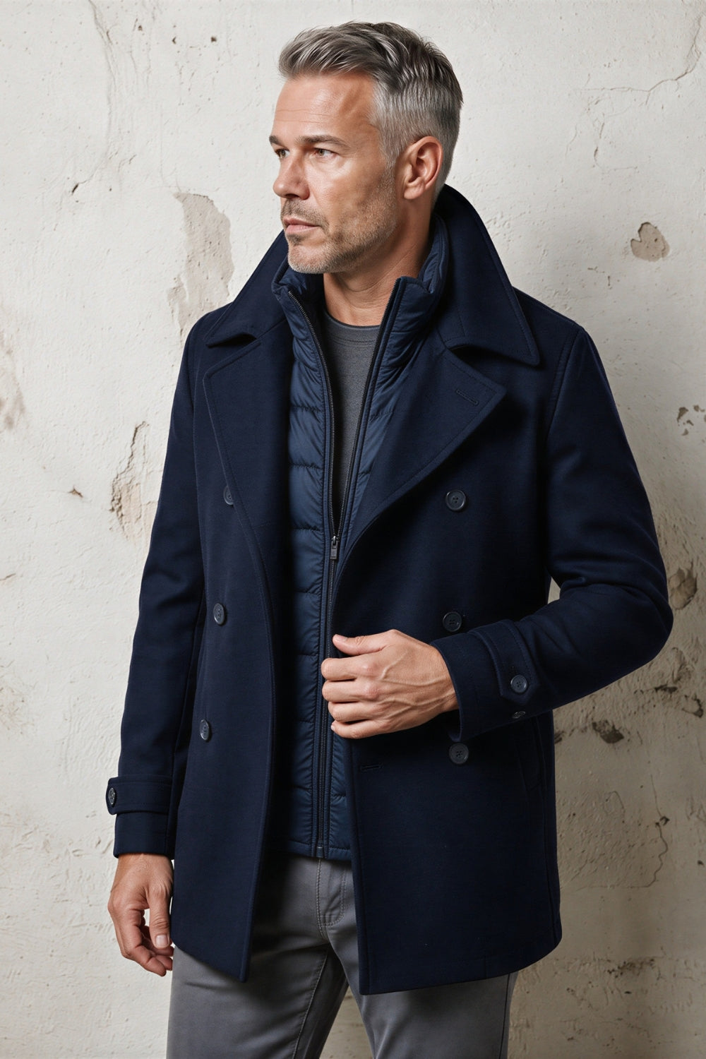 CAPPOTTO LANA E CASHMERE DOPPIO PETTO E PETTORINA