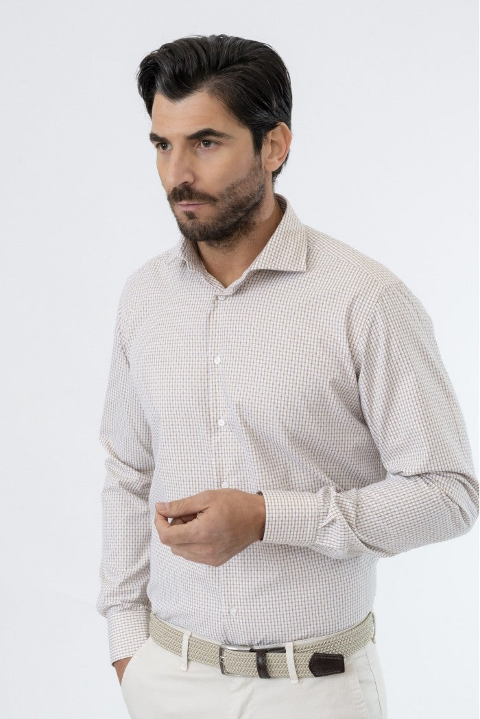 CAMICIA SPORTIVA FANTASIA MICRO QUADRO