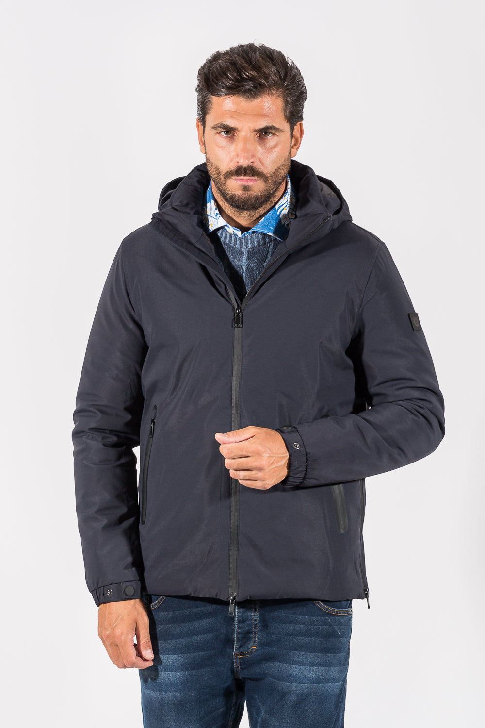 BOMBER SOFTSHELL IMPERMEABILE CAPPUCCIO STACCABILE