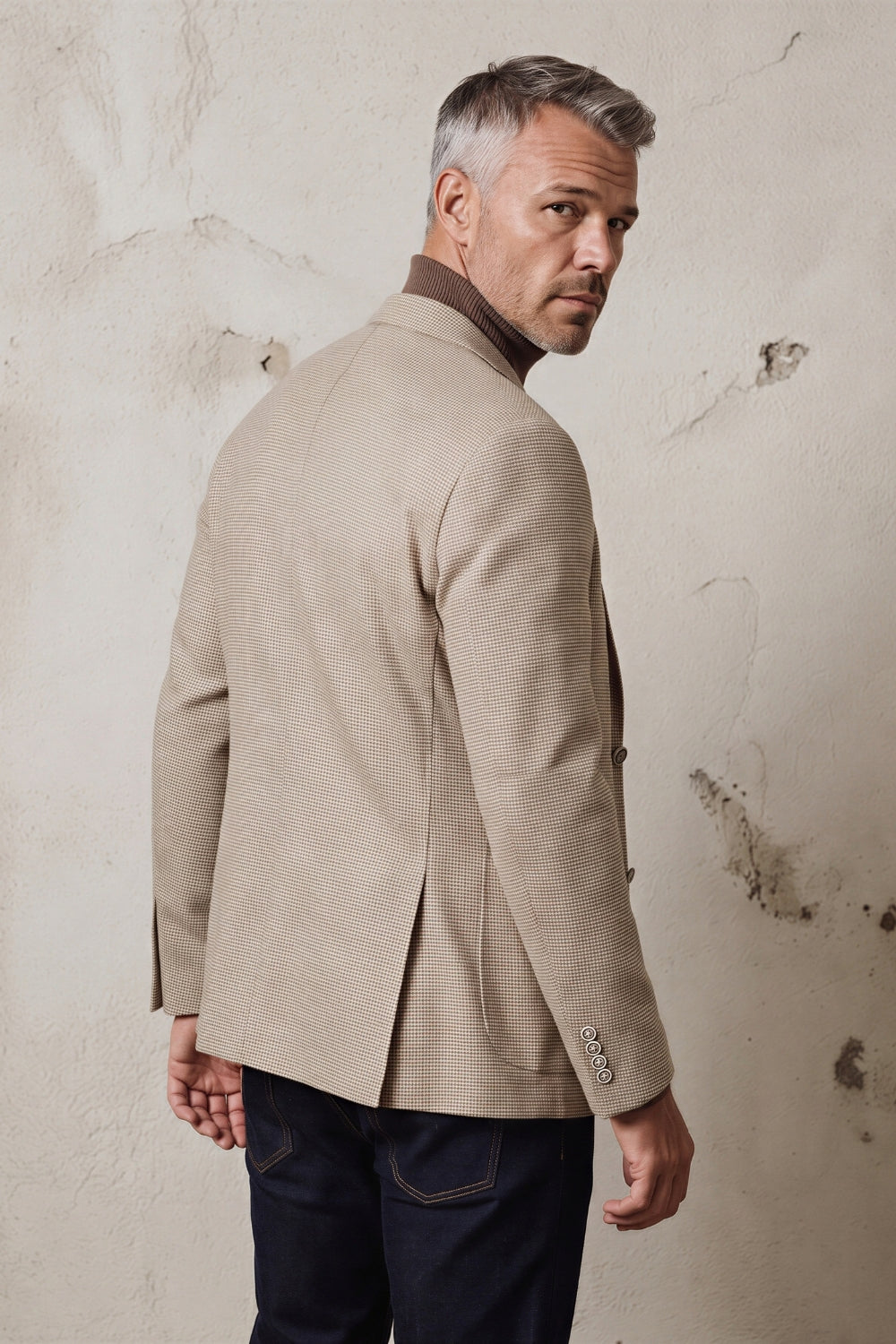 HOUNDSTOOTH WOOL JACKET