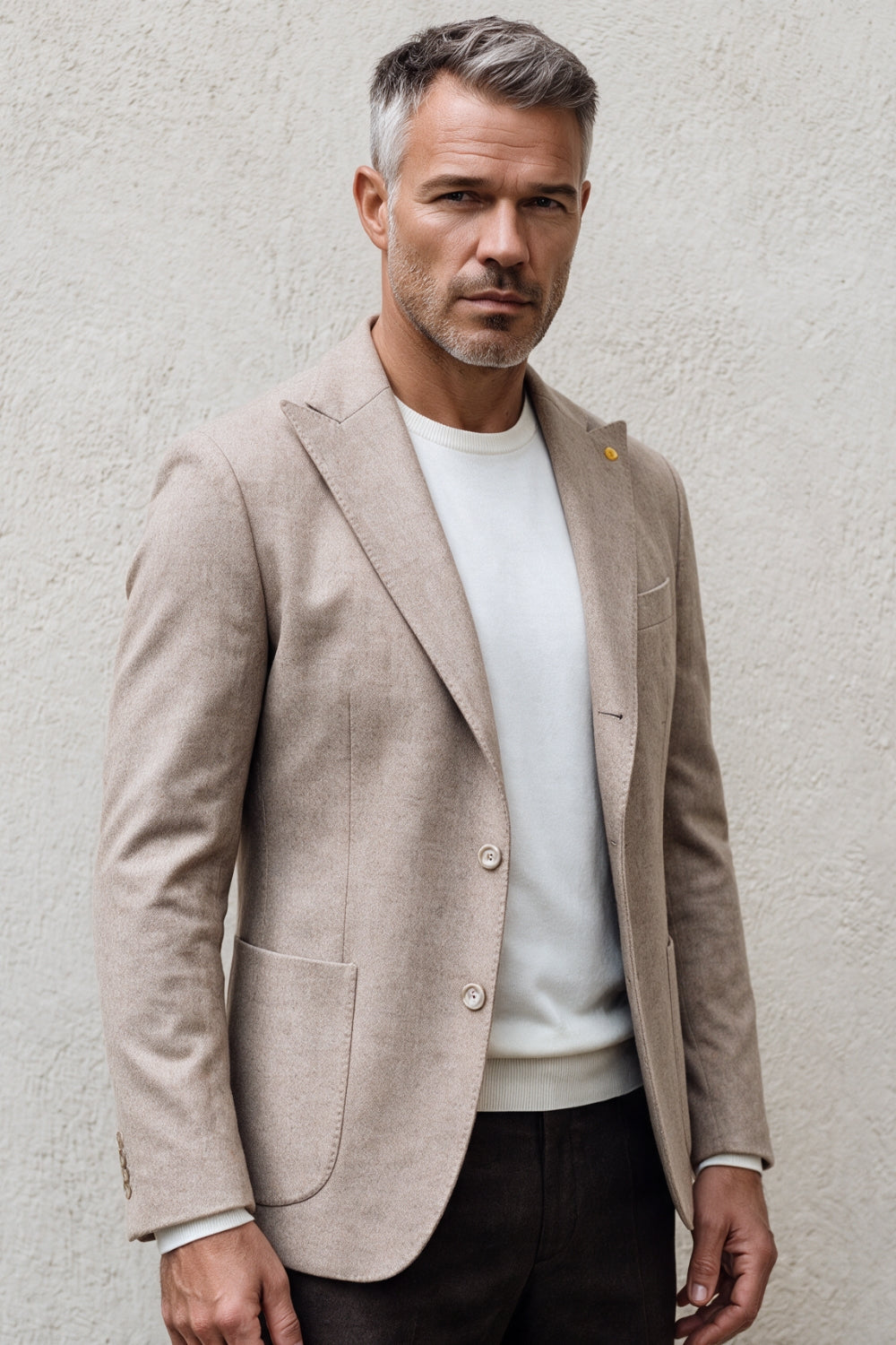 WOOL MIXED JACKET WITH SPEARHEAD