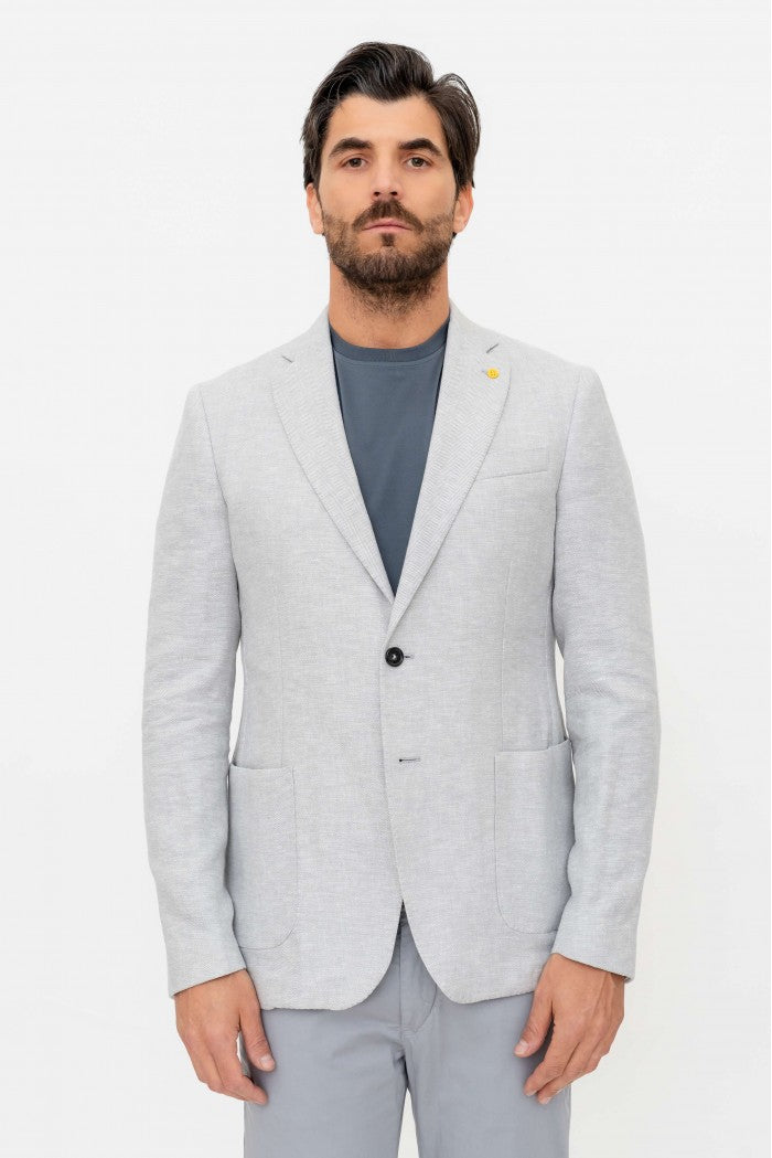 LINEN COTTON HERRINGBONE JACKET