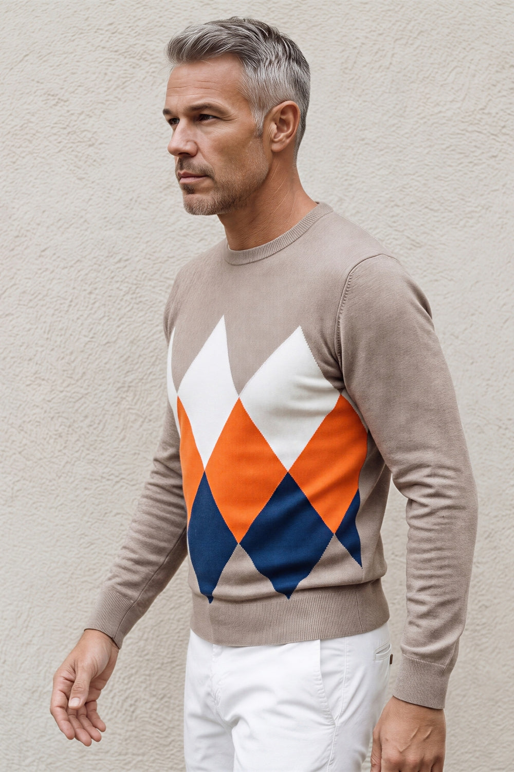 CREW NECK SWEATER WITH DIAMONDS