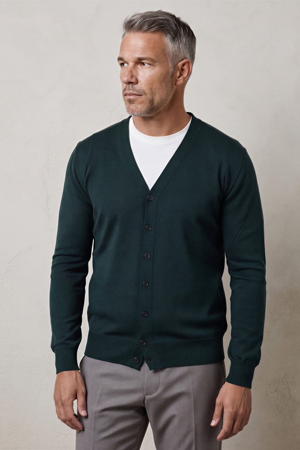 MAGLIA CARDIGAN BOTTONI 50/50 LANA FOLCO FILIVIVI