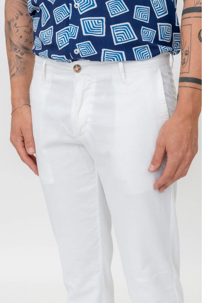 PANTALONE CAPRI FIT LINO - COTONE